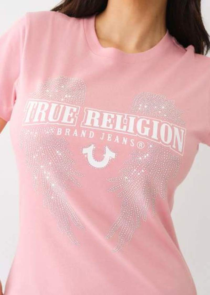 True Religion Women's Crystal Wing Crew T-Shirt