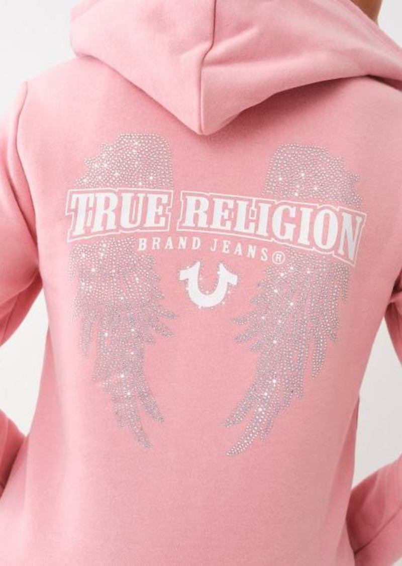 True Religion Women's Crystal Wing Zip Hoodie