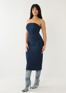 True Religion Women's Denim Bodycon Midi Dress