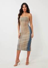 True Religion Women's Denim Midi Tube Dress