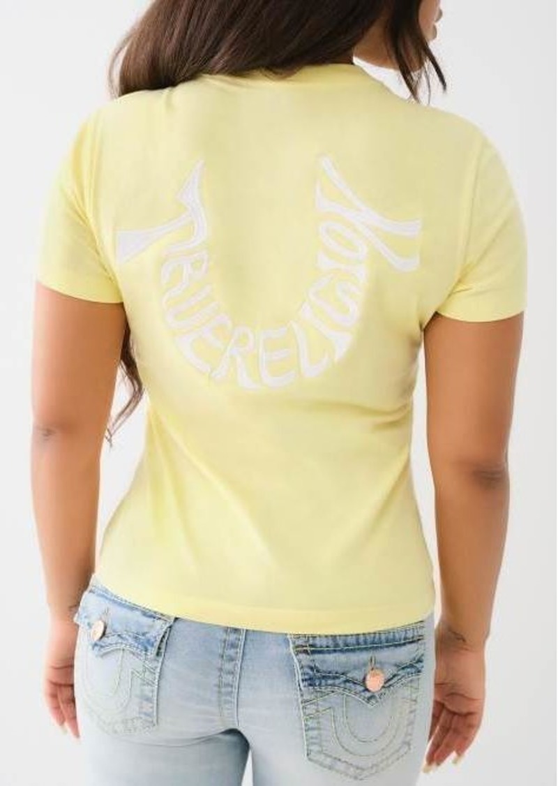 True Religion Women's Embroidered Horseshoe Crew T-Shirt