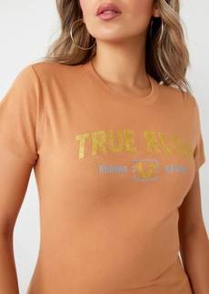 True Religion Women's Glitter Buddha Logo Tee