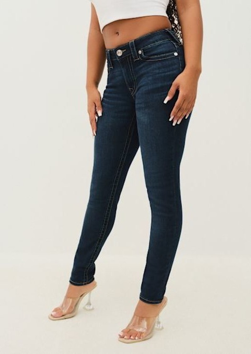 True Religion Women's Halle Mid Rise Super Skinny Jean