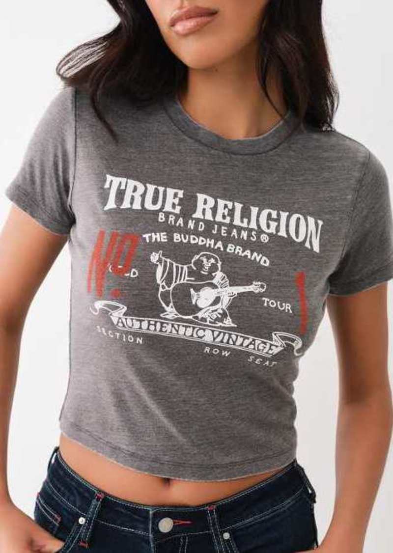 True Religion Women's Heritage Burnout Baby T-Shirt