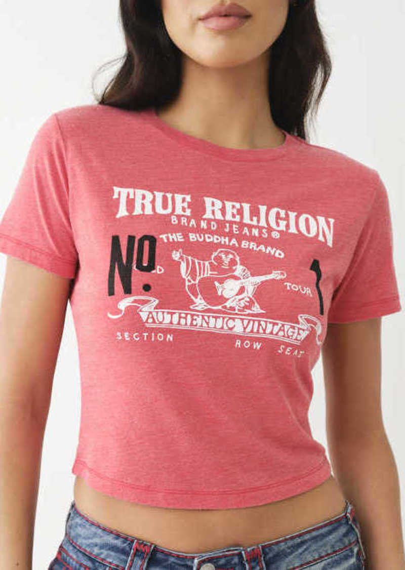 True Religion Women's Heritage Burnout Baby T-Shirt