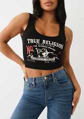 True Religion Women's Heritage Logo Crop Tank Top