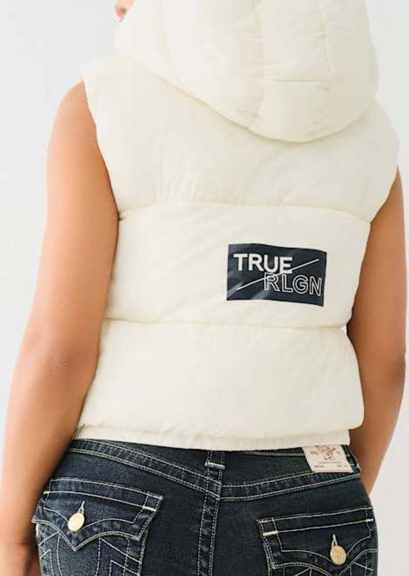 True Religion Women's Hooded Puffer Vest