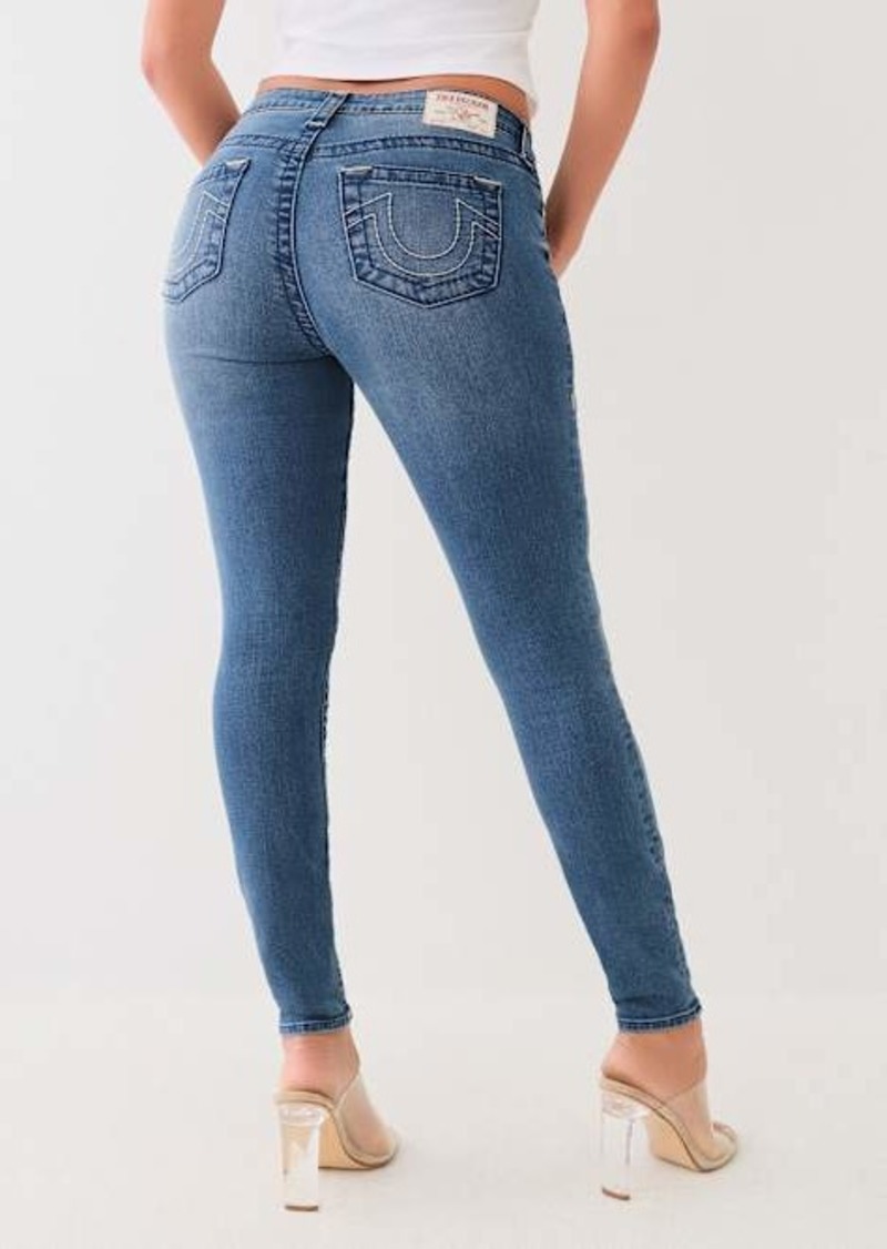 True Religion Women's Jennie Mid Rise Big T Skinny Jean