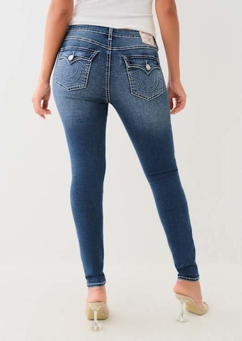 True Religion Women's Jennie Mid Rise Curvy Skinny Jean