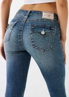 True Religion Women's Jennie Mid Rise Flap Super Skinny Jean