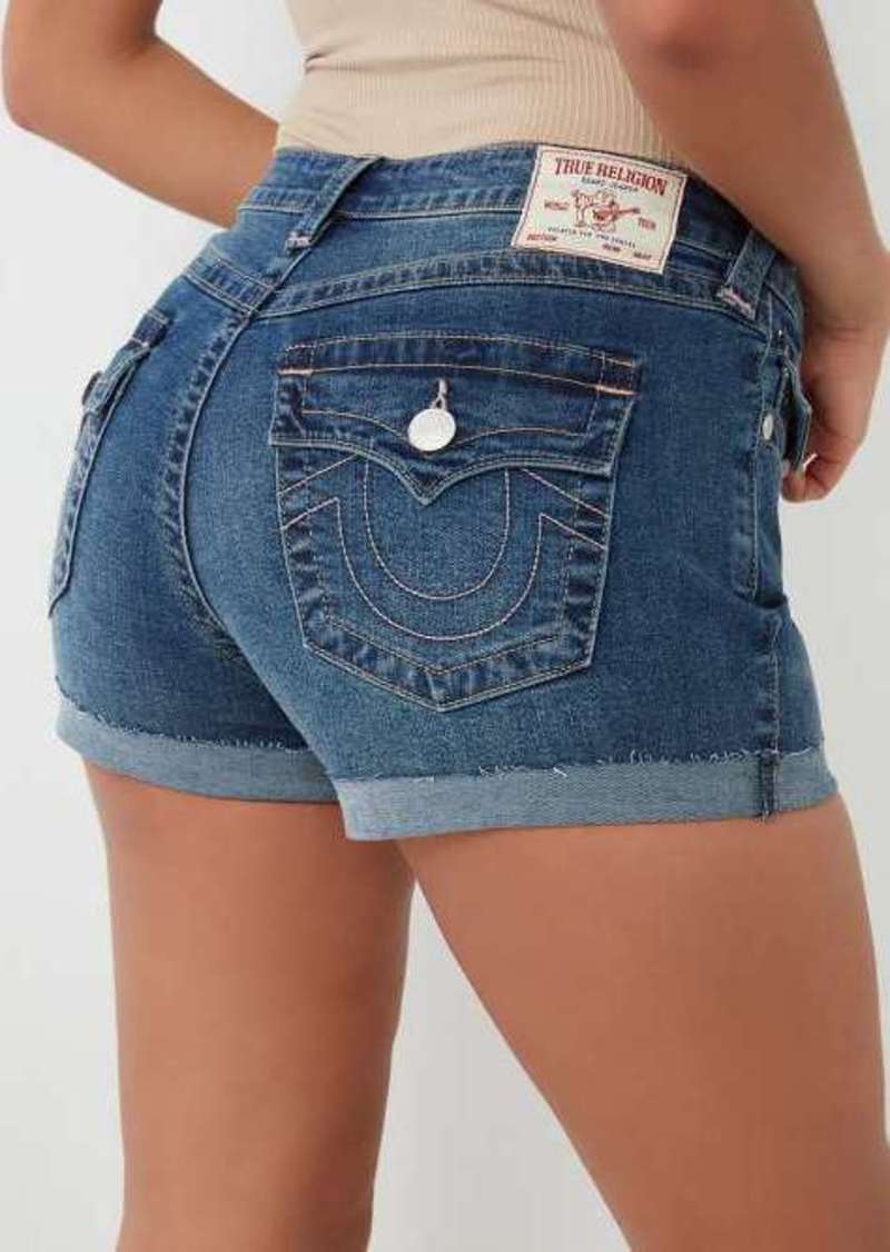 True Religion Women's Jennie Rolled Denim Short