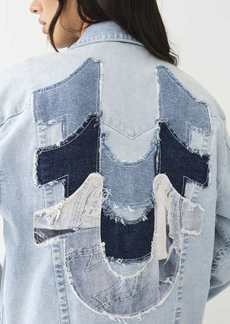 True Religion Women's Jimmy Stacked Logo Denim Jacket