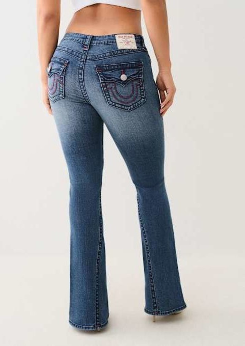 True Religion Women's Joey Big T Mid Rise Flare Jean