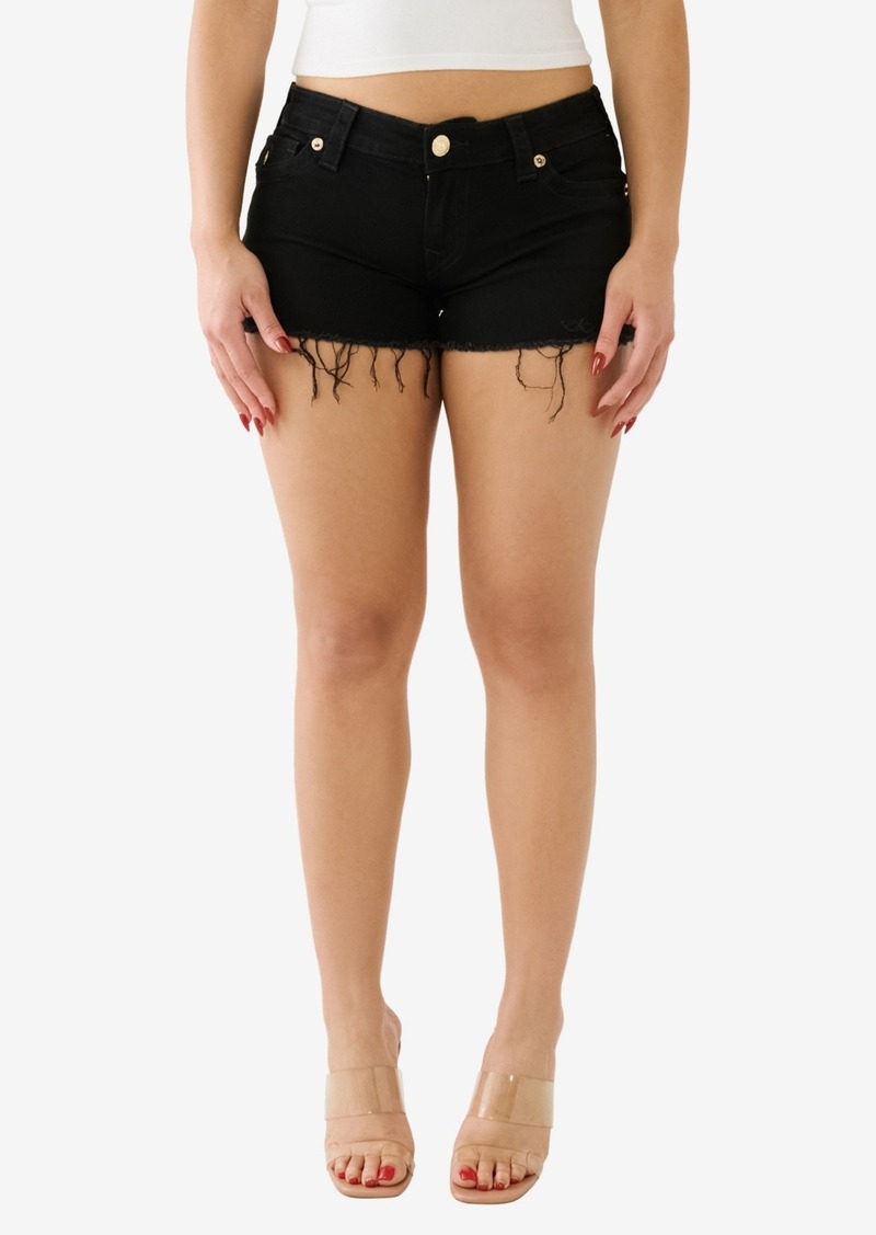 True Religion Women's Joey Cut Off Short - Black