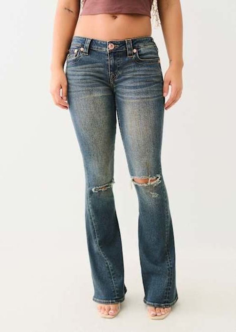 True Religion Women's Joey Low Rise Distressed Flare Jean