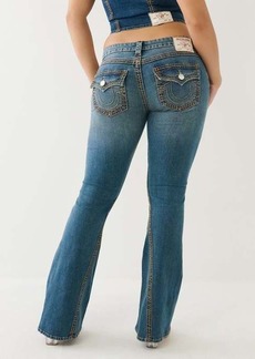 True Religion Women's Joey Low Rise Saddle Stitch Flare Jean