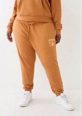 True Religion Women's Metallic Buddha Logo Fleece Jogger