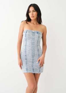 True Religion Women's Monogram Denim Tube Dress