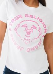 True Religion Women's Ombre Crystal Buddha Crew T-Shirt