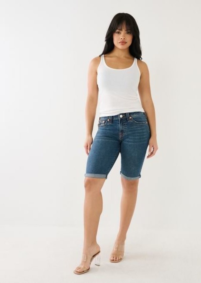 True Religion Women's Riley Mid Rise Bermuda Short