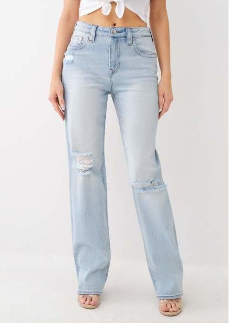 True Religion Women's Sarah Distressed High Rise Jean