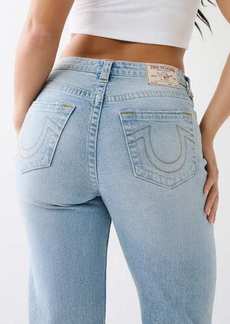 True Religion Women's Sarah Distressed High Rise Straight Jean