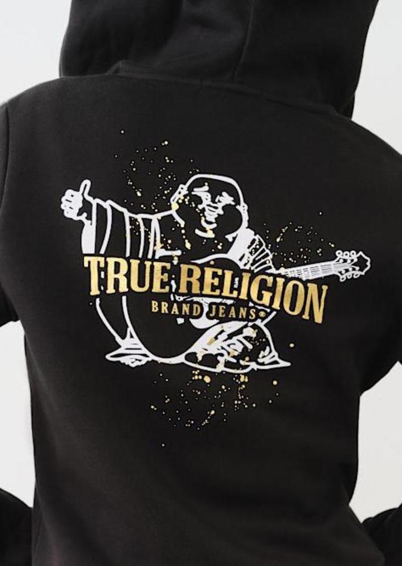 True Religion Women's Splattered Metallic Zip Hoodie