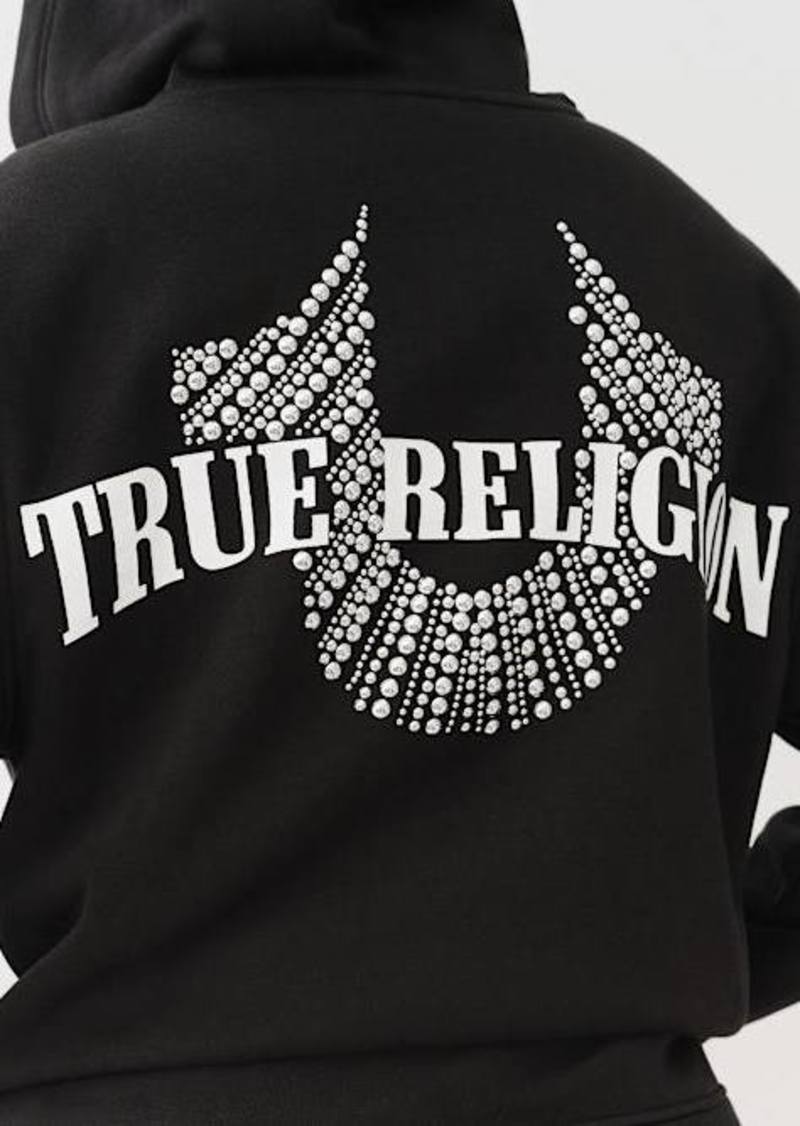 True Religion Women's Studded Boyfriend Zip Hoodie