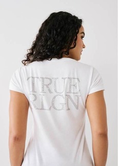 True Religion Women's Studded Logo V Tee