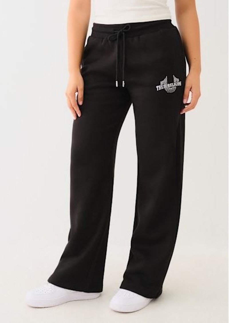 True Religion Women's Studded Straight Leg Sweat Pant