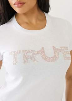 True Religion Women's Studded TR Logo Crew Tee