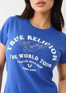 True Religion Women's Studded Wing Horseshoe Tee