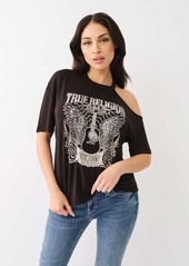 True Religion Women's True Band Crystal Cutout T-Shirt