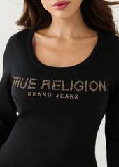 Women's True Religion Crystal Logo Sweater