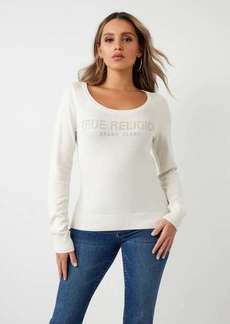 Women's True Religion Crystal Logo Sweater