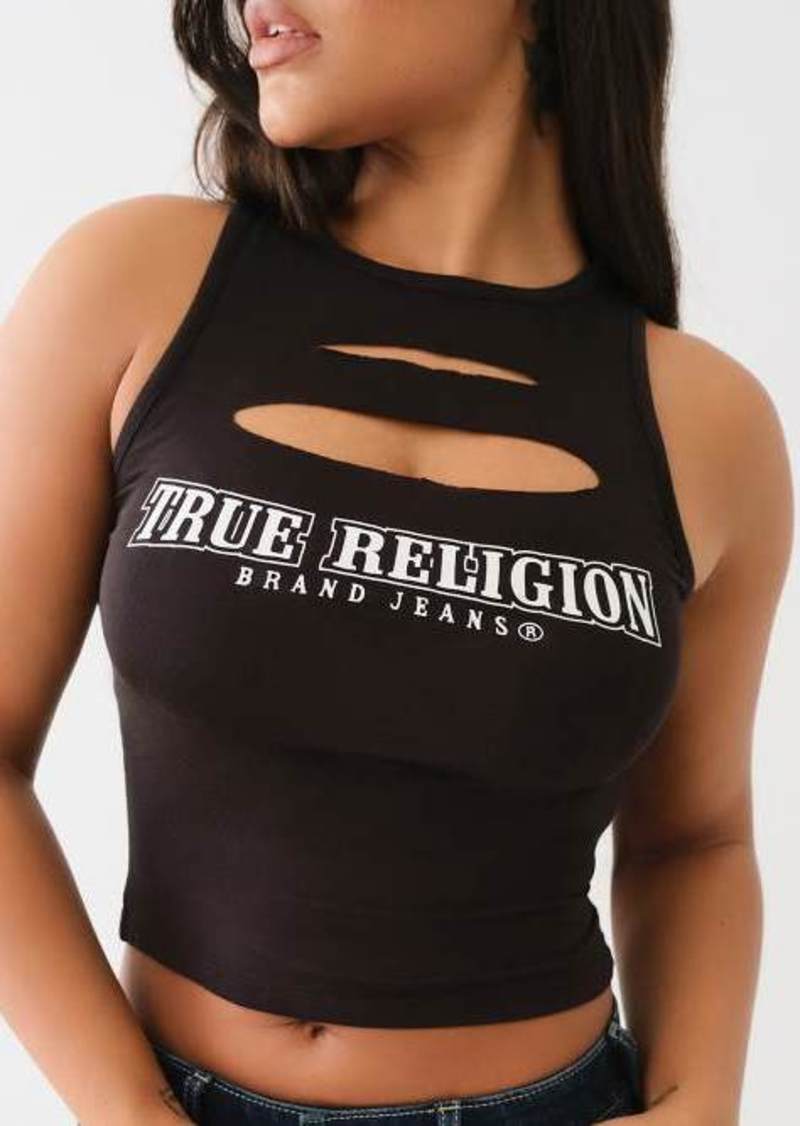 Women's True Religion Logo Cutout Top