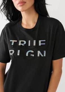 True Religion Women's True Rlgn Logo Boyfriend Tee