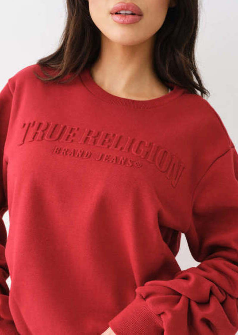 True Religion Women's True Ruched Relaxed Sweatshirt