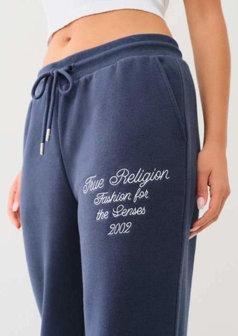 True Religion Women's Varsity Straight Leg Sweat Pant