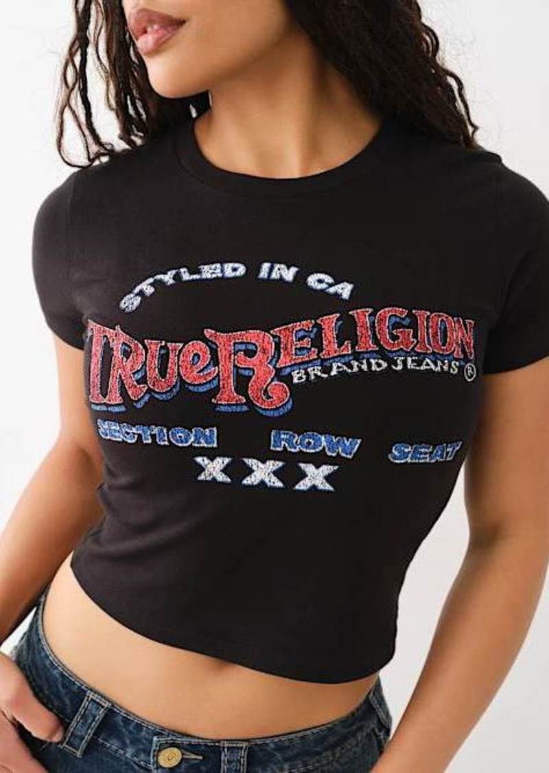 True Religion Women's Vintage Logo Baby T-Shirt