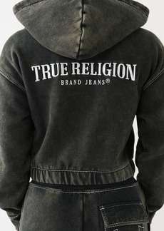 True Religion Women's Vintage Wash Fleece Zip Hoodie