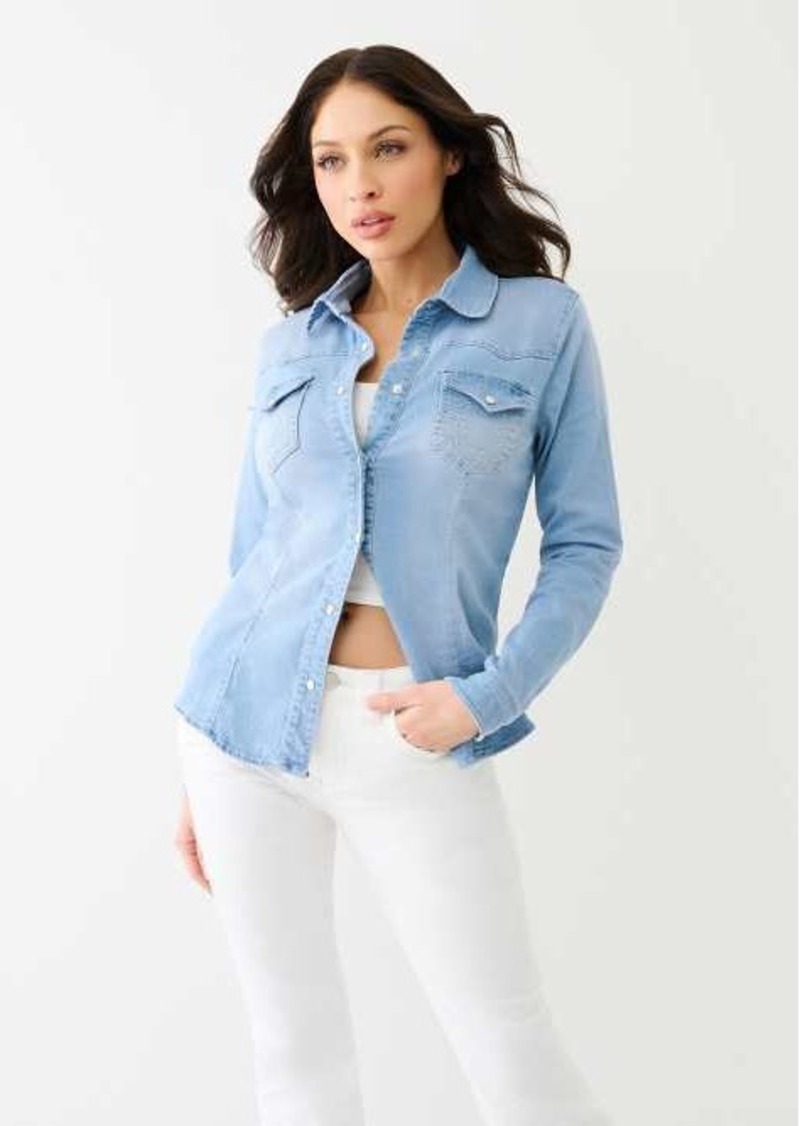 True Religion Women's Western Denim Shirt