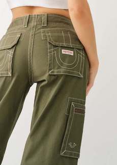 True Religion Women's Zip Baggy Cargo Pant