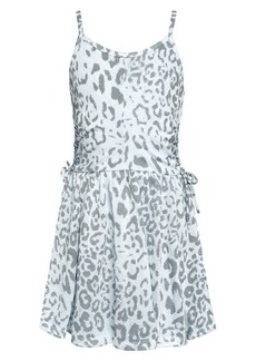 Truly Me Animal Print Side Ruched Dress in Gray Multi at Nordstrom