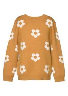 Truly Me Kids' Intarsia Flower Crewneck Sweater