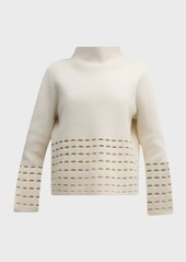 TSE Cashmere Cutout Funnel-Neck Sweater