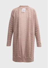 TSE Cashmere Mixed-Stitch Open-Front Cardigan