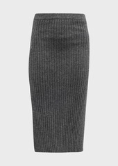 TSE Cashmere Ribbed Midi Pencil Skirt