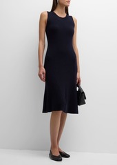 TSE Cashmere Sleeveless Ribbed A-Line Midi Dress