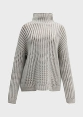 TSE Oversized Basketweave Turtleneck Sweater